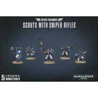 Space Marine Scouts with sniper rifles